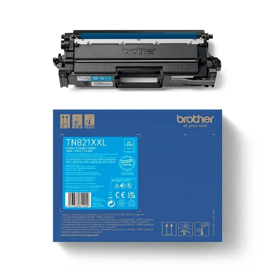 image 1 of BROTHER TN821XXLC Super High Yield | Cyan | Toner Cartridge | Up to 12,000 Pages | Genuine Supplies