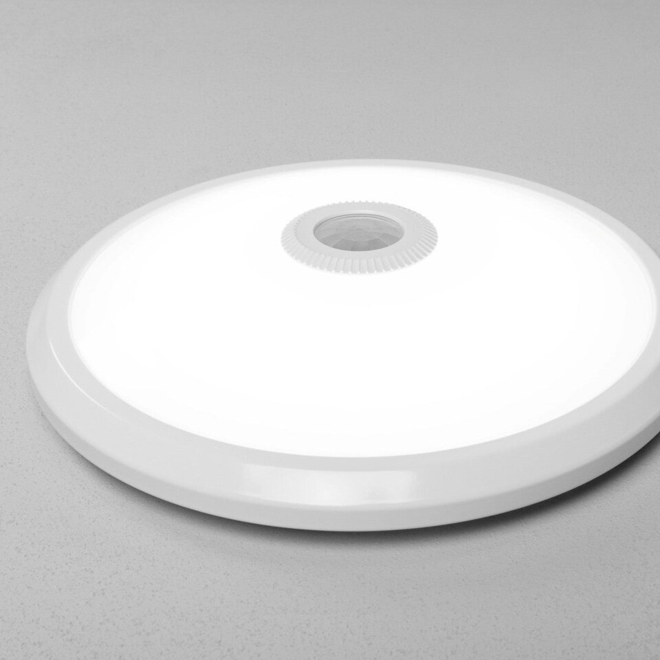 image 1 of CGC RIZZO 12W White Round LED Ceiling Light with Motion Sensor | White | White | Diameter: 29 cm, Width: 6 cm