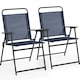 image 1 of Yaheetech Set of 2 Outdoor Texteline Foldable Dining Chairs-Navy Blue | Blue | Navy Blue | One Size