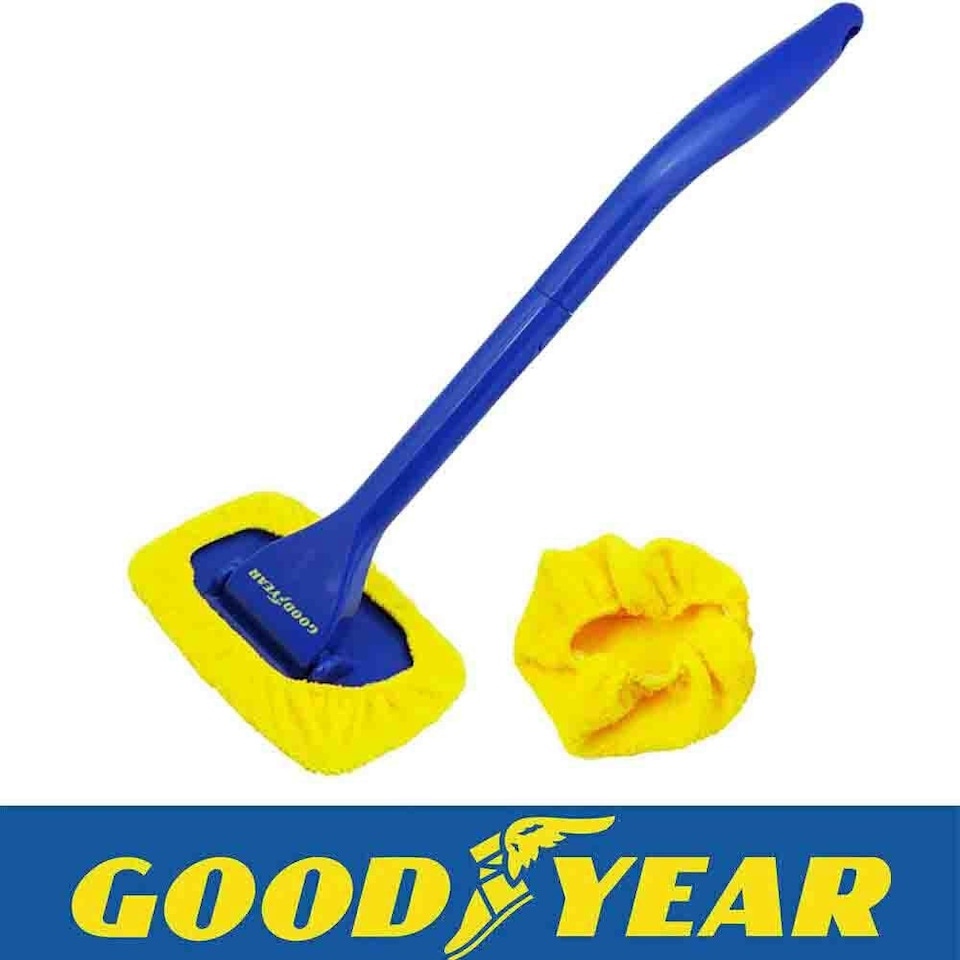image 1 of 2Pcs Goodyear Windscreen Wonder Microfibre Cleaning Defogging Pad Long Handle Blue