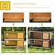 image 4 of PawHut Rabbit Hutch, Guinea Pig Hutch Outdoor Cage w/ Tray & Roof, Yellow