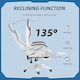 image 5 of Vinsetto Computer Gaming Chair, PU Leather Office Desk Chair with Footrest, Swivel Wheels, 135 Reclining Back, Lumbar Support, Headrest for Home, White and Grey