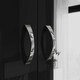 image 8 of FWStyle Chilton 3 Door Wardrobe With Mirror - Black Gloss Front Black