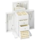 image 1 of HOMCOM 4-Tier Large Jewellery Box with Mirror and 2 Drawers, White