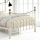 image 5 of Hampstead Traditional Style Metal Bed Frame | White | White & Brass | King