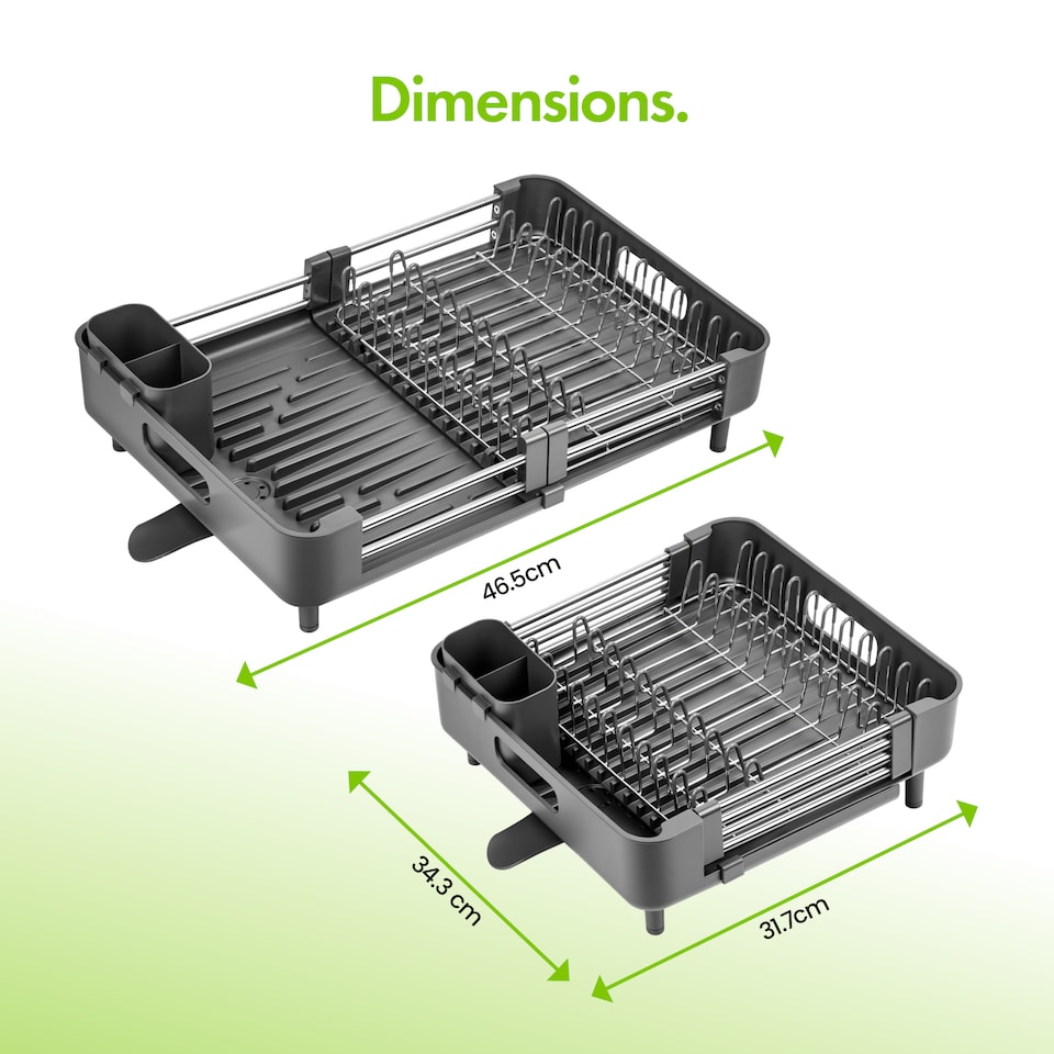 image 1 of Vonshef Dish Drainer Rack, Extendable Kitchen Draining Board