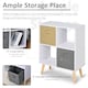 image 4 of HOMCOM Freestanding 4 Cube Storage Cabinet Unit w  2 Fabric Drawers Handles Home Office Organisation Shelves Furniture