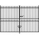 image 2 of Corfe Premium Spear Top Tall Flat Top Double Gate - Steel - Fits Gap 2743 mm x 1778 mm High - Electro Galv./Black Powder Coated | Black | 1