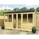 image 5 of 8 x 9 REVERSE Pressure Treated Tongue And Groove Apex Summerhouse + LONG WINDOWS + Safety Toughened Glass (8' x 9' / 8ft x 9ft) (8x9)