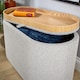 image 9 of Storage Ottoman Reversible Lid Table Boucle Teddy Fur Home Box | Grey | Grey