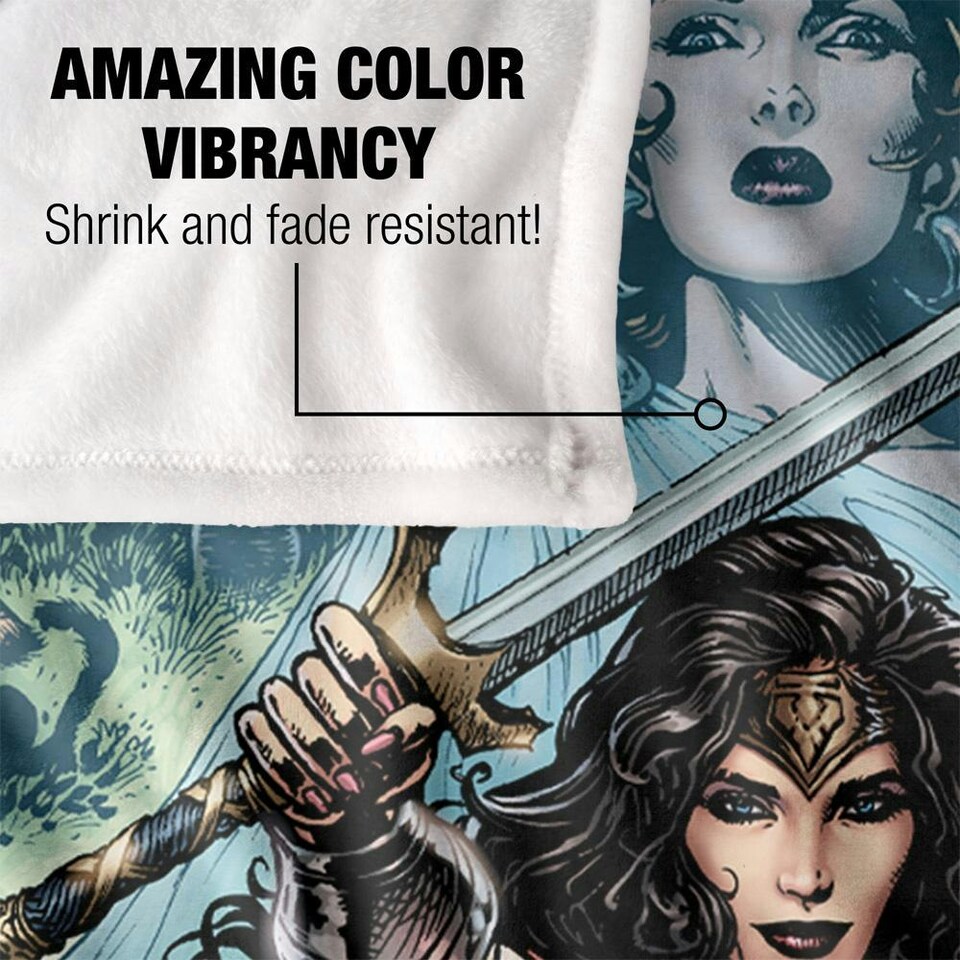 image 1 of Wonder Woman Sword In Hand Blanket - Multicoloured - One Size