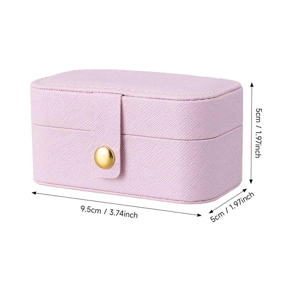 image 1 of Living and Home Portable Mini Jewelry Box Organizer | Pink