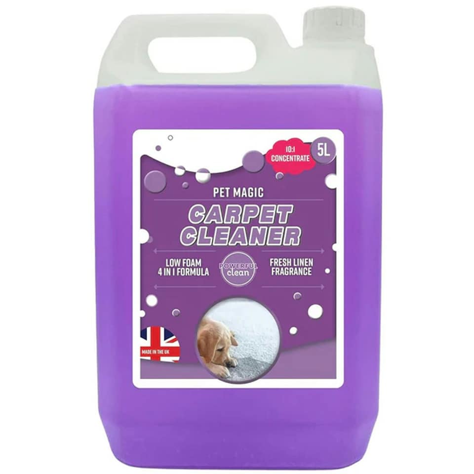image 1 of 1 x Dog Stain & Odour Remover 5 Litre Pet Carpet Cleaning Shampoo With a Fresh Linen Fragrance
