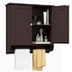 image 1 of COSTWAY Wall Mounted Bathroom Cabinet Medicine Storage Brown Brown