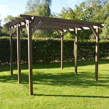 Garden Pergola 6 Post - L420 x W420 x H270 cm - Rustic Brown