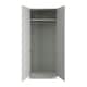 image 2 of Classic Square Panel Light Grey Double Wardrobe with Single Rail Grey