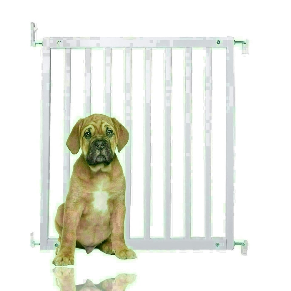 image 1 of Bettacare Simply Secure Wooden Screw Fit Gate, 72cm - 79cm, White, Wooden Dog Gate Gate, Screw Fit Pet Stair Gate, Puppy Gate