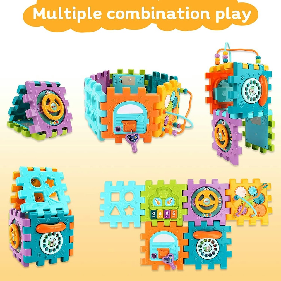 image 1 of Activity Cube Baby Toys, 6 in 1 Musical Activity Cube Educational Toy
