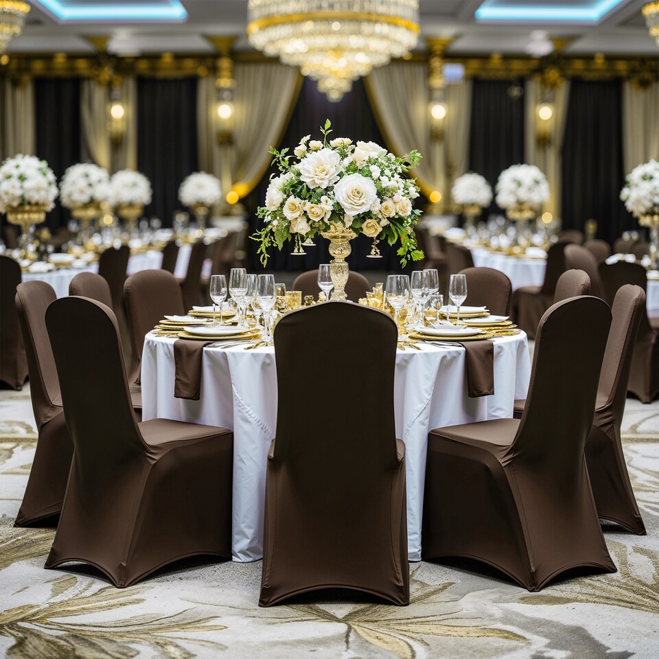 image 1 of Chair Cover Spandex Polyester Stretch, Flat Dining Slipcovers - 1pc