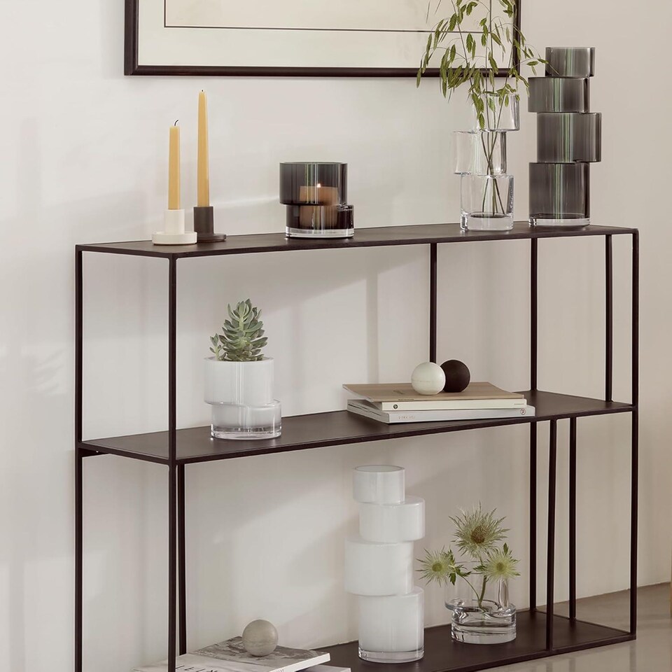 image 1 of LSA Chalk White Tier Lantern Vase 13.5cm