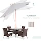 image 3 of Outsunny Wooden Garden Parasol With 6 Bamboo Ribs - 2 x 1.5m