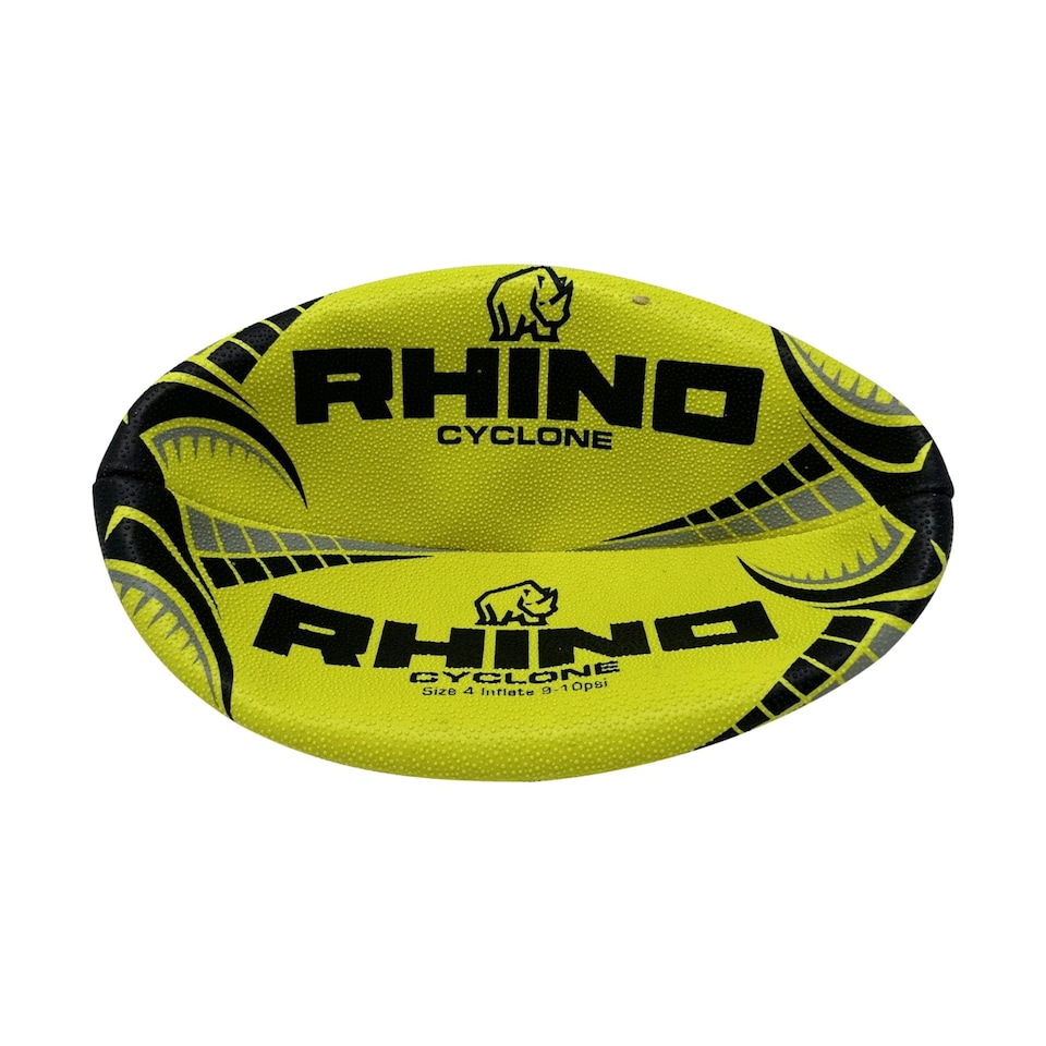image 1 of Rhino Cyclone Rugby Ball - Fluorescent Yellow - 3