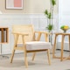 image 2 of HOMCOM Rattan Armchair with Wood Frame Seat Cushion for Living Room Bedroom