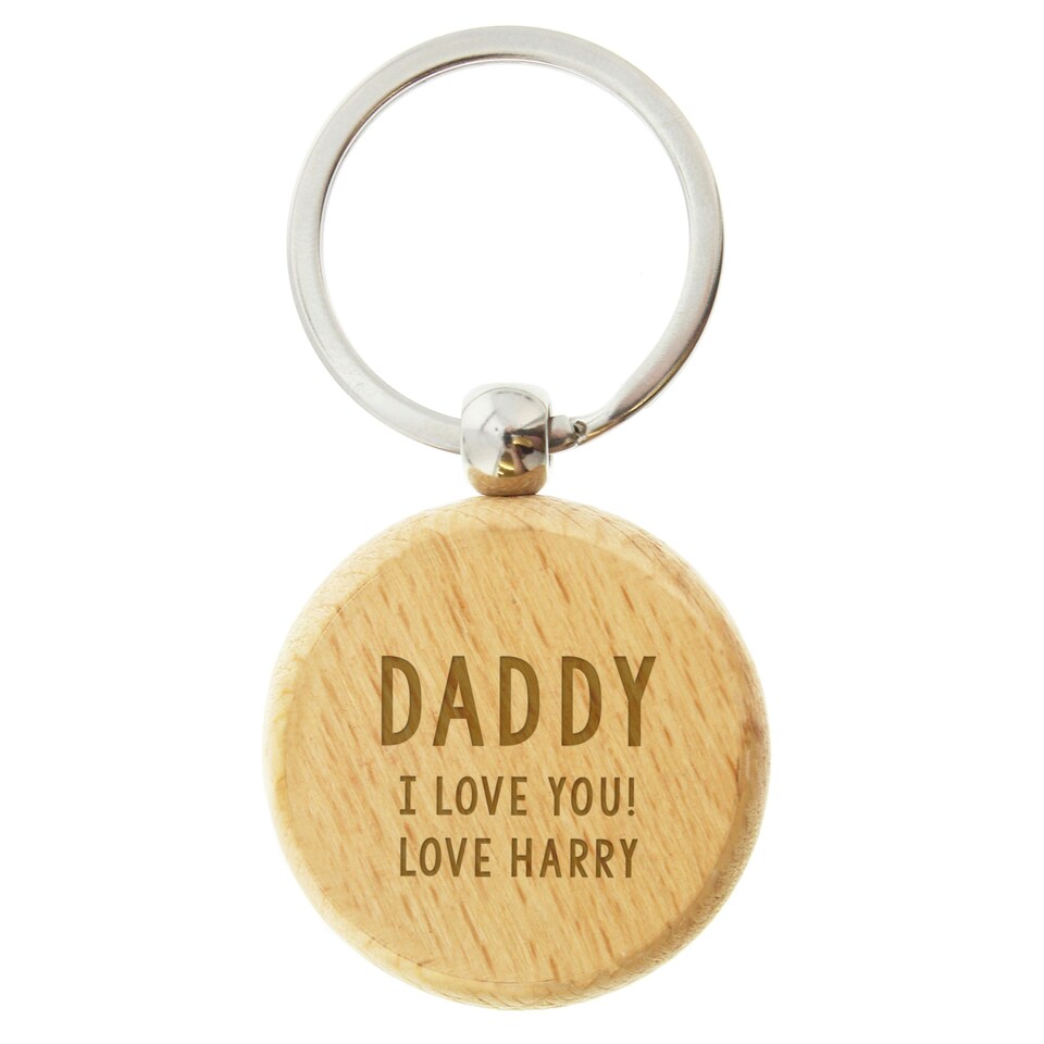 image 1 of Personalised Free Text Wooden Keyring