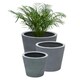 image 3 of Primrose Grey Polystone Round Planter - Medium H35cm x Dia 40cm - 52 Litres