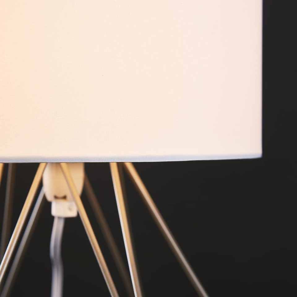 image 1 of ValueLights Angus Pair Chrome Table Lamps White Shades & Bulbs | Chrome