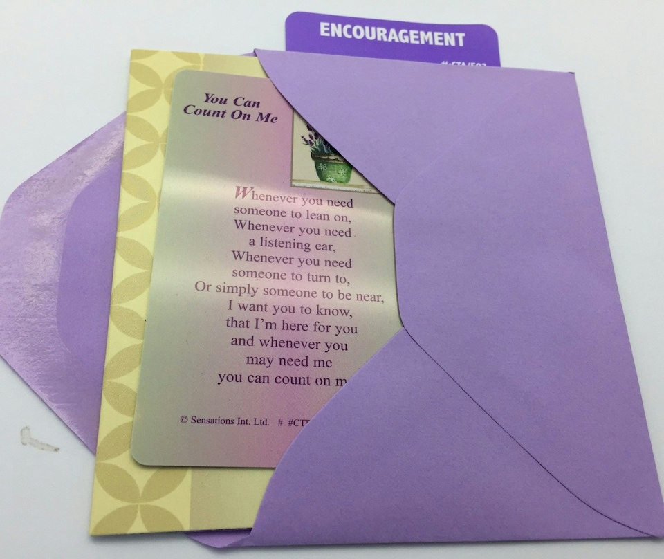 image 1 of You Can Count On Me Sentimental Keepsake Wallet / Purse Card Encouragement