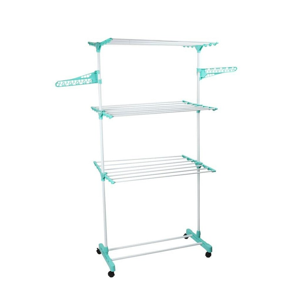 image 1 of Foldable Clothes Airer 3 Tier Horse Drying Rack Stand Laundry Washing Drier Line