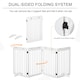 image 2 of PawHut Pet Gate Foldable Fence Freestanding Dog Barrier w/ Support Feet White