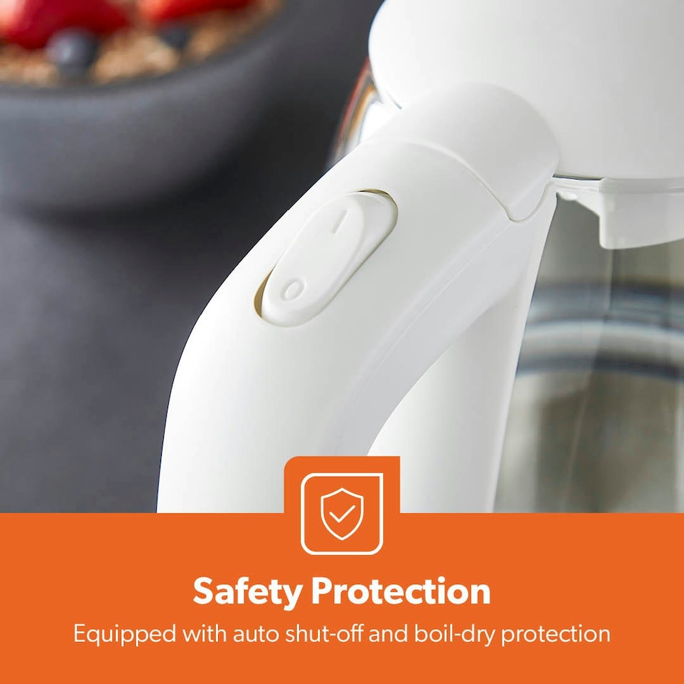 image 1 of GEEPAS Electric Kettle 4 Slice Bread Toaster & Microwave Set| Whute | White