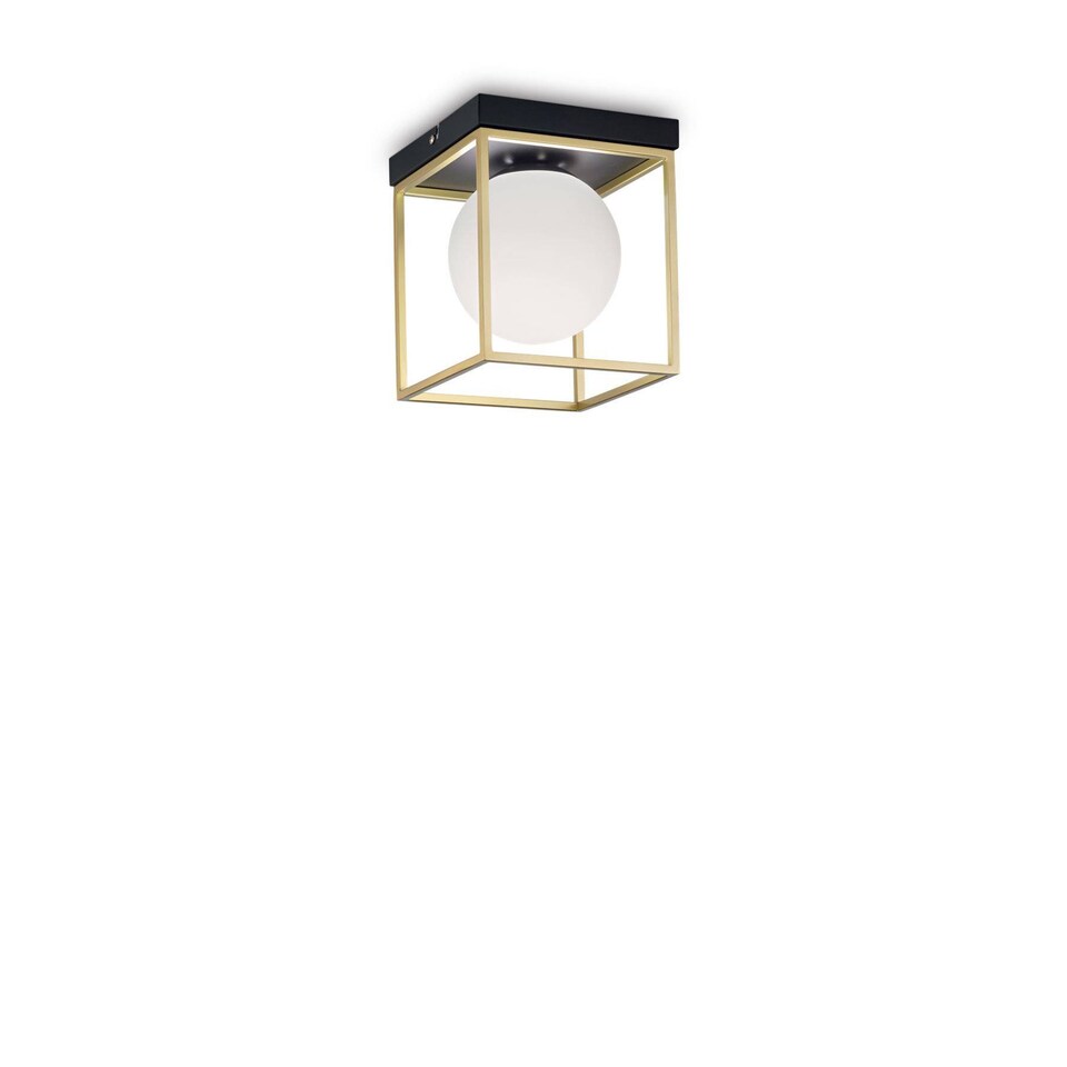 Lingotto 1 Light Globe Ceiling Light Antique Brass