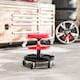 image 9 of HOMCOM Rolling Mechanic Stool, 135kg Capacity Workshop Stool, 360° Swivel Roller Padded Creeper Seat with Wheels, Tool Trays Storage for Garage, Shop, Auto Repair, Red