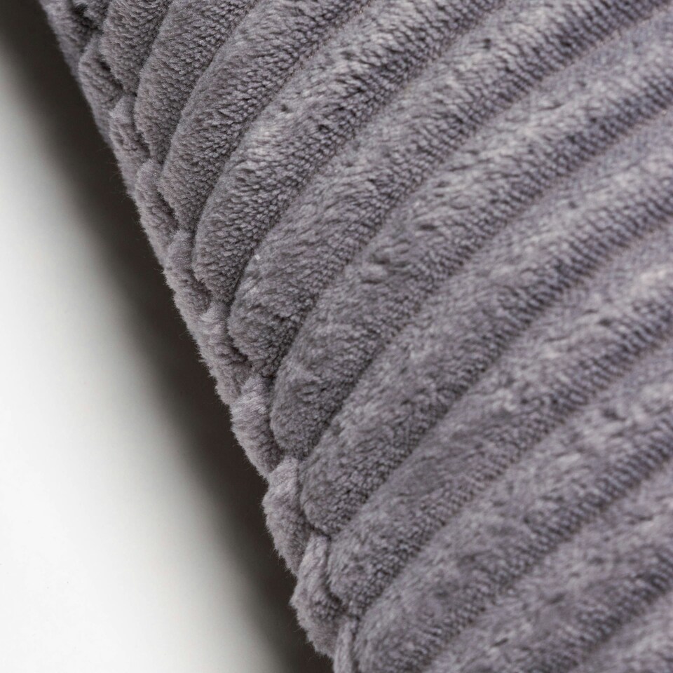 image 1 of BHS Luxury Ribbon Velvet Cushion, Grey Grey | Grey