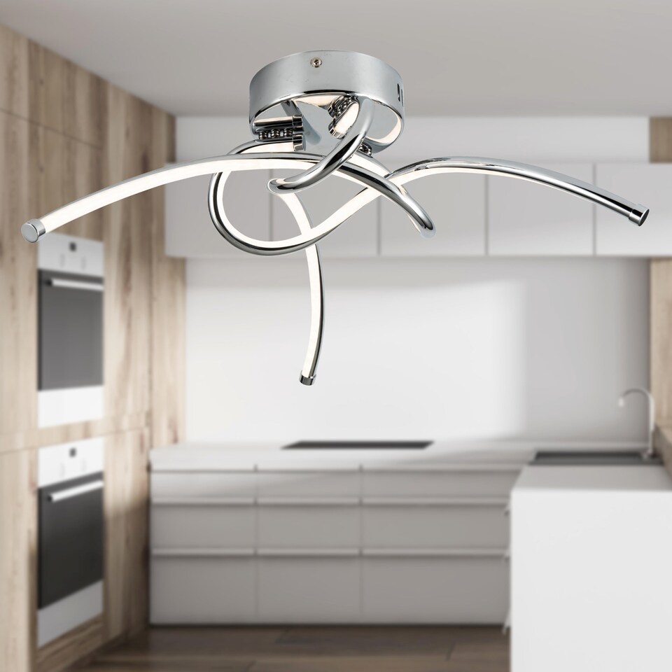 image 1 of Twist - Chrome LED Flush Ceiling Light | Chrome | 1