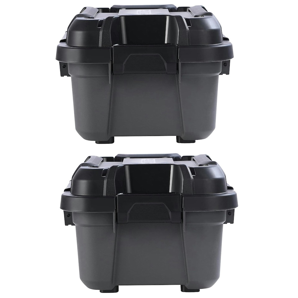 image 1 of 3 x 31 Litre Black Plastic Storage Bunker Trough Boxes/Tubs Ideal For DIY Use Complete With Lid Black