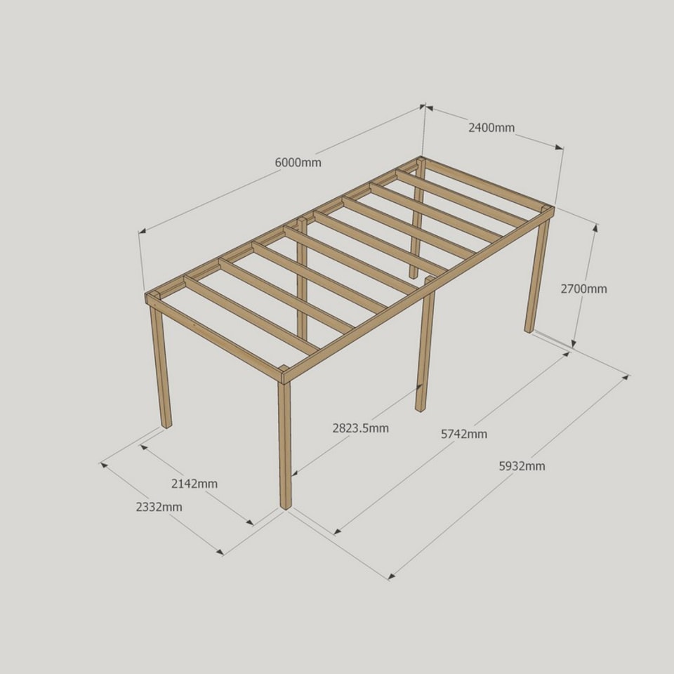 image 1 of Garden Pergola 6 Posts - Wood - L240 x W600 x H270 cm - Light Green