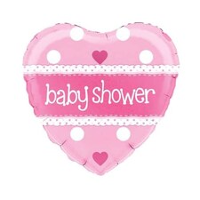 Baby Shower Pink Heart Shape Foil Helium Balloon 46cm / 18 in