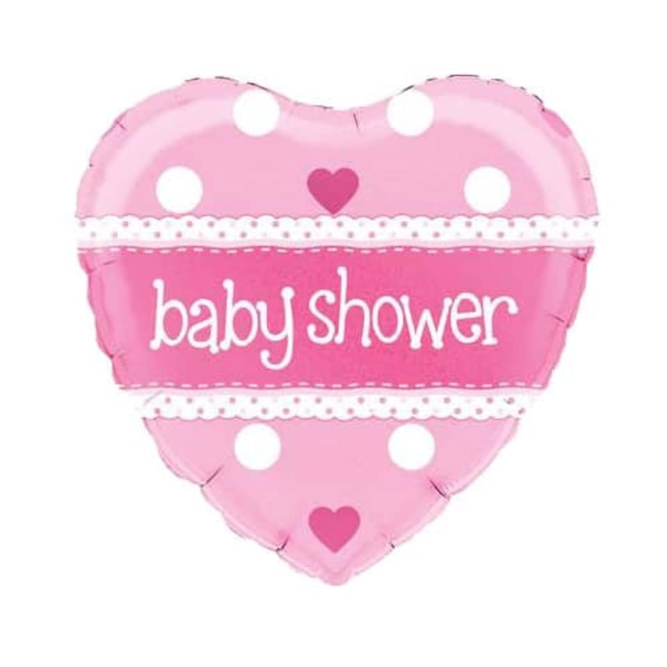 Baby Shower Pink Heart Shape Foil Helium Balloon 46cm / 18 in