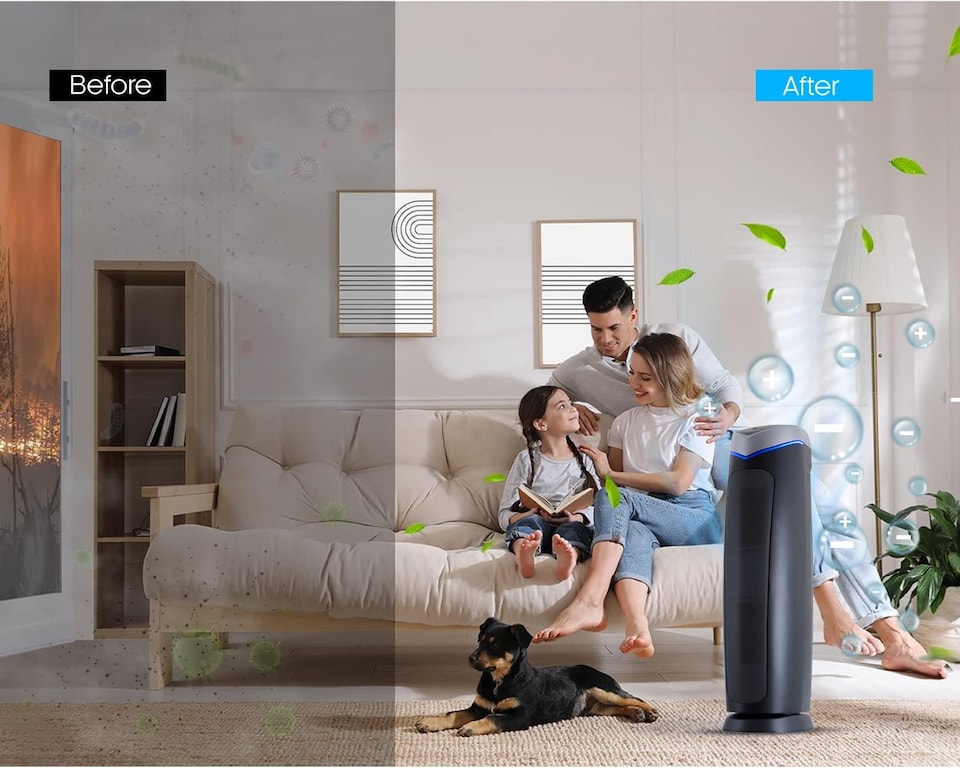 image 1 of HEPA Air Purifier and Ioniser with UVC Sanitiser Eliminates viruses 28 Inches