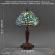 image 9 of Handmade Emerald Green Stained Glass 8 Inch Tiffany Lamp with Dragonfly Design | Green