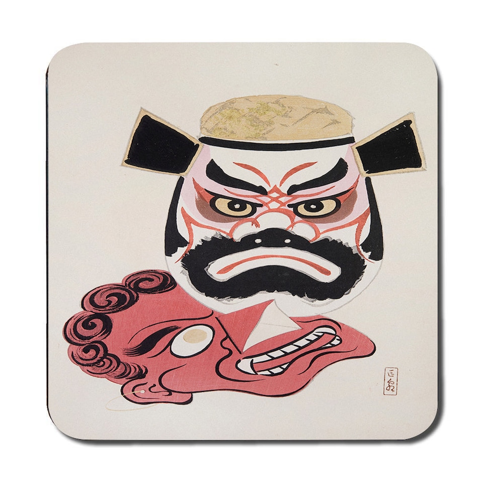 image 1 of 12 Piece Placemat Coaster Set With Designer Artwork And Wood Bottom