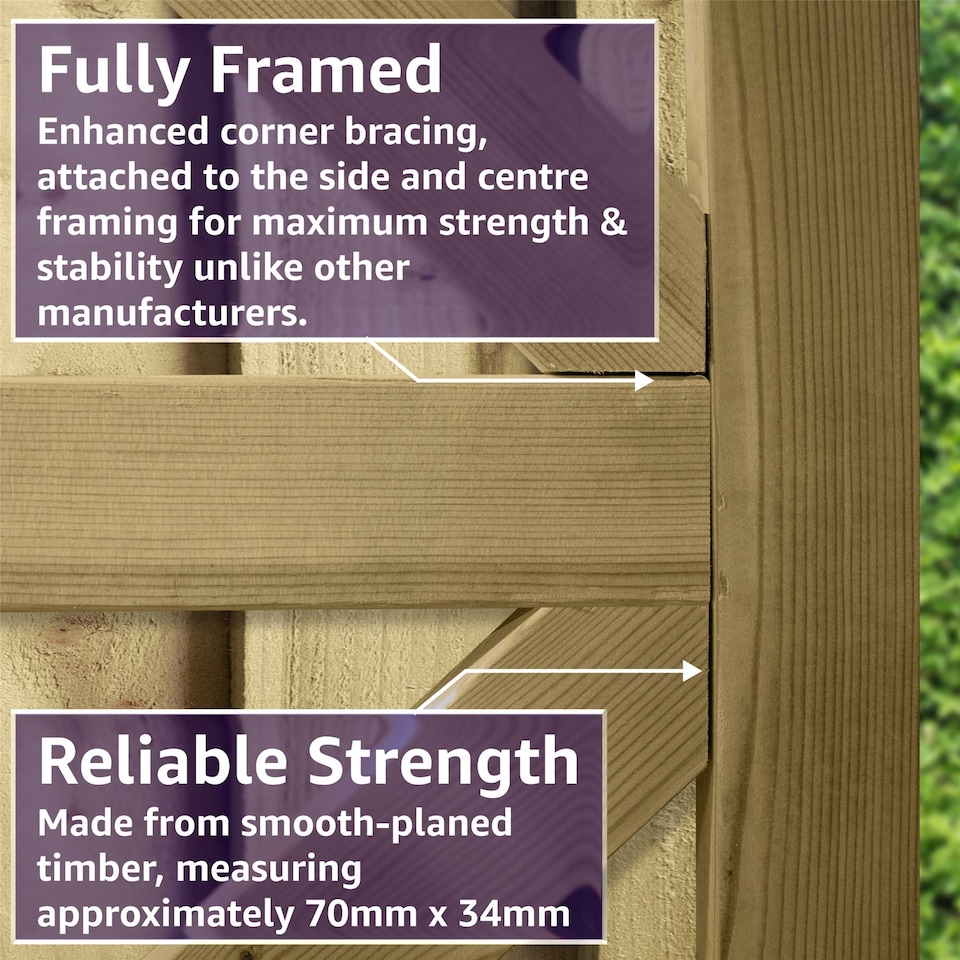 image 1 of Arch Top Wooden Garden Gate 6ft x 2.5ft Feather Edge Fully Framed Treated Door