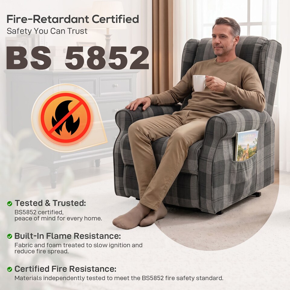 image 1 of HOMCOM Power Lift Recliner Chair with Vibration Massage and Heat, Grey