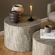 image 5 of Dice Round Coffee Table Set in Grey Marble Effect