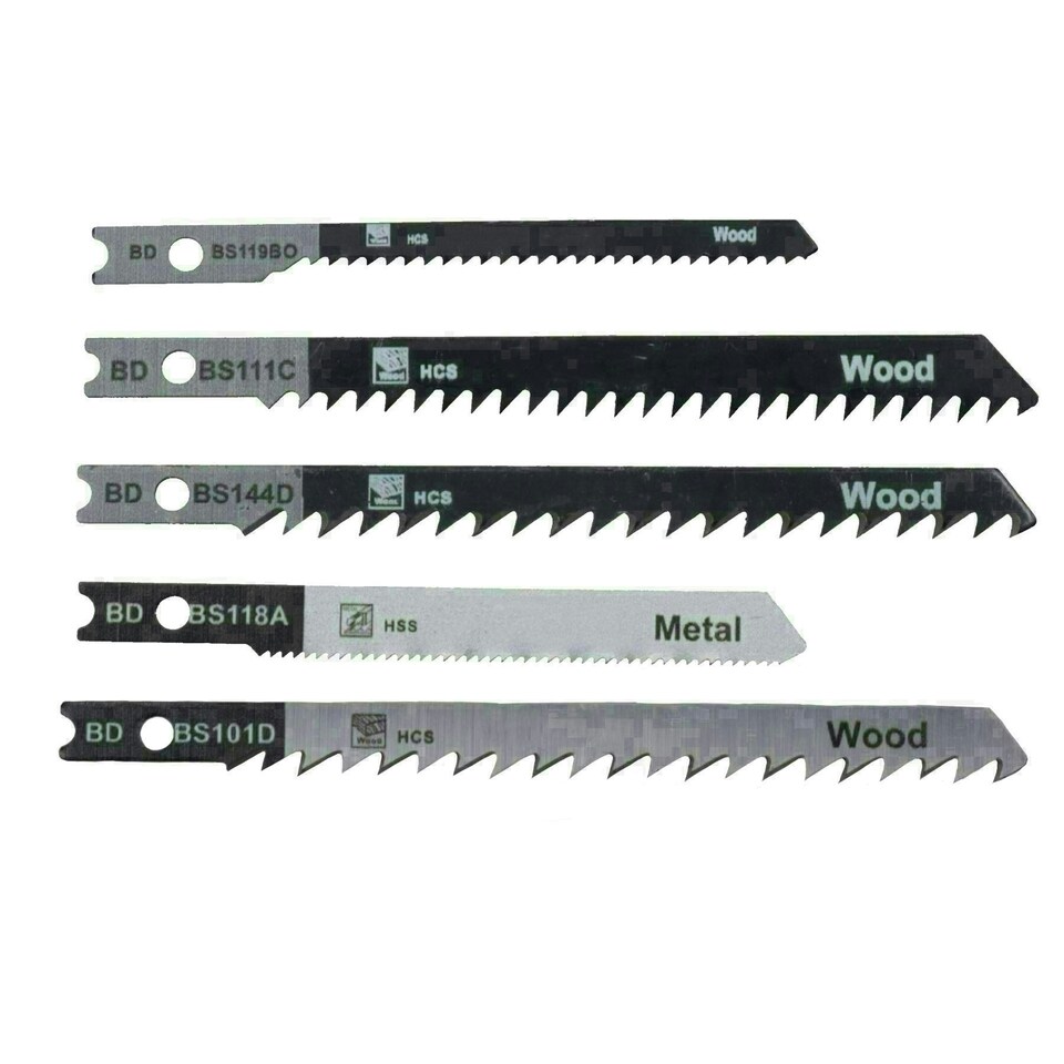 image 1 of HCS + HSS Jigsaw Blade Set With Universal Fitting Fitment for Wood Steel 10pc