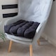 image 2 of Quilted Button Seat Pad Cushion Booster 100% Cotton Cover 45cm Square Gold